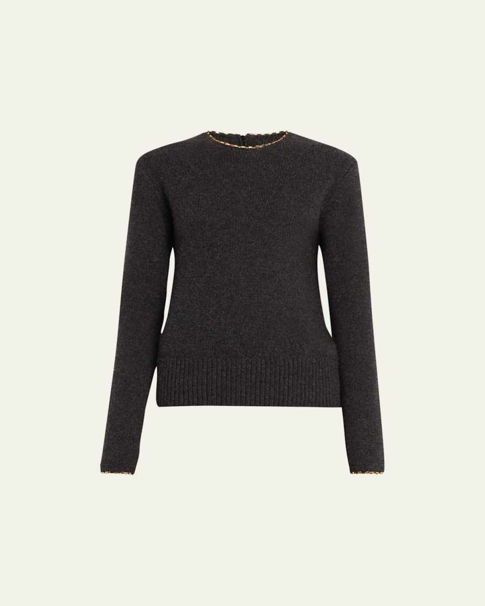 Chain Edge Crewneck Sweater
